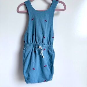 Kate Quinn Little Liam One Piece Romper Blue Dachshund 3T Organic Cotton Boy NEW
